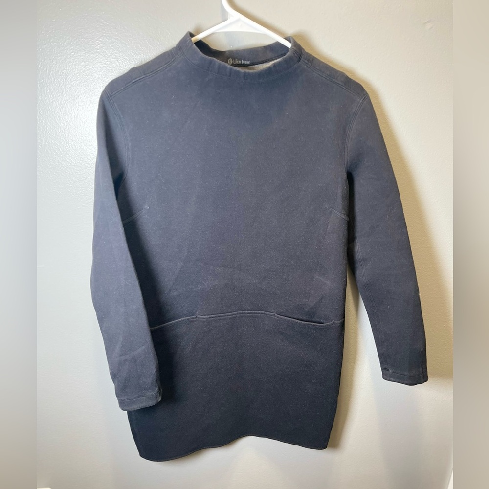 Lululemon Women's Heathered Black City Bound Long Sleeve Mock Neck Dress Size 4